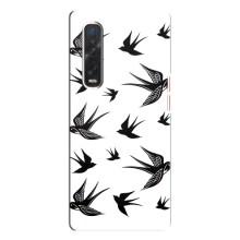 Чехол с птицами на Oppo Find X3 Pro (VPrint) (Ласточки)