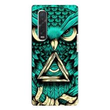 Чехол с птицами на Oppo Find X3 Pro (VPrint) (Сова с глазом)