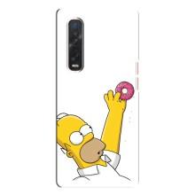 Чехол с Симпсонами для Oppo Find X3 Pro (VPrint) (Гомер с пончиком)