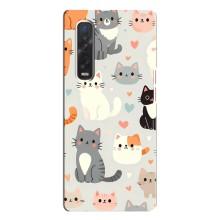 Чехол с рисунком кот на Oppo Find X3 Pro – Коллаж котов