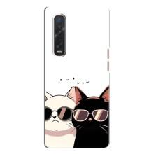 Чехол с рисунком кот на Oppo Find X3 Pro – Коты в очках