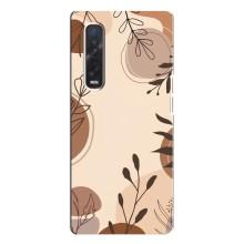 Чехол с цветочным принтом на Оппо Финд х3 Про – Коричневые цветы