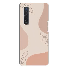 Чехол цветочный дизайн для Oppo Find X3 Pro – Коричневый фон
