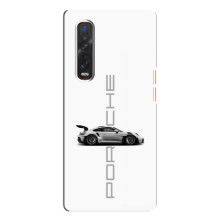 Чехол с авто Порше для Oppo Find X3 Pro – белый Порше