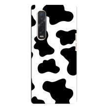 Чехол с принтом коровы на Оппо Финд х3 Про – Черный принт