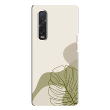 Силиконовый чехол с принтом в цветах на Oppo Find X3 Pro – Монстера зелёная