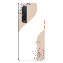 Силиконовый чехол с принтом в цветах на Oppo Find X3 Pro – Нюдовый дизайн