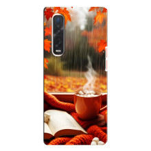 Чохол з унікальним дизайном 'Осінь з кавою' для Oppo Find X3 Pro – Кава і дощ