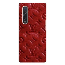 Текстурный Чехол Louis Vuitton для Оппо Финд Х3 Про – Красный ЛВ