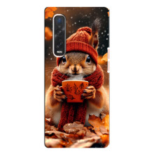 Печатный чехол «Зверята с кофе» для Oppo Find X3 Pro – Белка с кофе