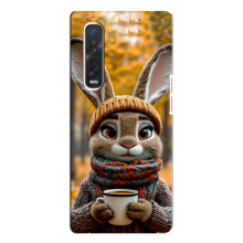 Печатный чехол «Зверята с кофе» для Oppo Find X3 Pro – Зайчик с кофе