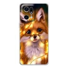 Чохли з картинкою Лисичка для OPPO Find X5 Pro (VPrint) (Лисичка в гірляндах)