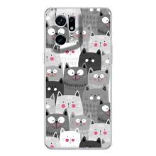 Чохли з Котиками для OPPO Find X5 Pro (VPrint) (Мальовані котики)