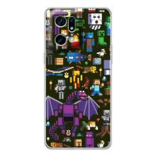 Чохол Майнкрафт на OPPO Find X5 Pro (AlphaPrint) Minecraft (Колаж Майнкрафт)