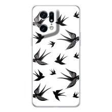 Чохол з пташками на OPPO Find X5 Pro (VPrint) (Ластівки)