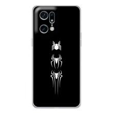 Чехол Супергерой Человека Паука на OPPO Find X5 Pro – Лого паука