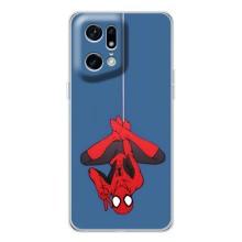 Чехол Супергерой Человека Паука на OPPO Find X5 Pro – На паутине
