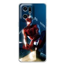 Чехол Супергерой Человека Паука на OPPO Find X5 Pro – Паук на доме