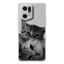 Чехол с рисунком кот на OPPO Find X5 Pro – Пара котов