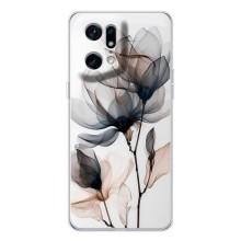 Чехол с цветочным принтом на Find X5 Pro – Цветы на белом