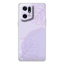 Чехол цветочный дизайн для OPPO Find X5 Pro – Монстера фиолетовая