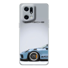 Чехол с авто Порше для OPPO Find X5 Pro – Голубой Порше