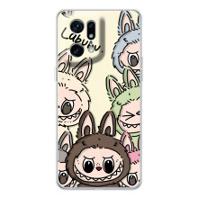 Чехол с Лабубу на OPPO Find X5 Pro – Коллаж Лабубу
