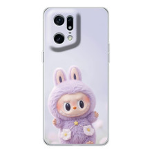 Чехол с принтом Лабубу для OPPO Find X5 Pro – Фиолетовый Лабубу