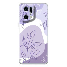 Силконовий чохол з принтом в квітах на OPPO Find X5 Pro – Фіолетовий дизайн