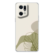 Силконовий чохол з принтом в квітах на OPPO Find X5 Pro – Монстера зелена