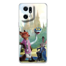 Чехол Зоотрополіс на OPPO Find X5 Pro – Ник Джуди и змея