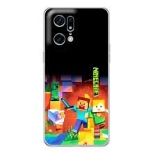 Чехлы для OPPO Find X5 Pro (Персонажи Майн Крафт) (Герой Майнкрафт)