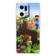 Чехлы для OPPO Find X5 Pro (Персонажи Майн Крафт) (Майн-крафт)