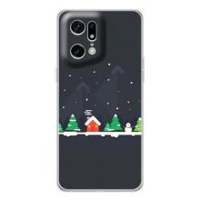 Силіконовий бампер на різдво для OPPO Find X5 Pro (Місто зимове)