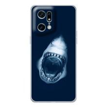 Силиконовый бампер с картинкой животных для OPPO Find X5 Pro (Пасть Акулы)