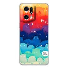 Силиконовый чехол с котиком для OPPO Find X5 Pro (Mew)