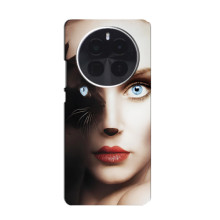Бампер с изображением Котиков для ОППО Find X8 Pro (Женщина кошка)