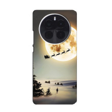 Новогодние, Праздничные Чехлы для OPPO Find X8 Pro - 2024 год (Санта на луне)