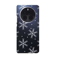 Зимні Чохли для ОРО Find X8 Pro - прозорий фон (Білі сніжинки)