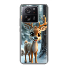 Яркий чехол для OPPO K13s с Зимними Оленятами – Оленёнок в лесу