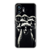 Чехол с принтом стильные животные для 

ОППО К14 
 – Овечка в очках