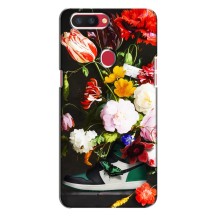 Брендновые Чехлы для Oppo R11s - (PREMIUMPrint) (Nike цветы)