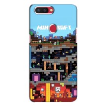Чехол Майнкрафт на Oppo R11s (AlphaPrint) Minecraft (фон Minecraft)