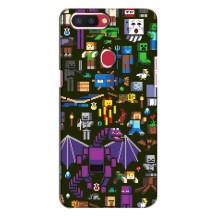 Чехол Майнкрафт на Oppo R11s (AlphaPrint) Minecraft (Коллаж Майнкрафт)