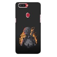 Силиконовый чехол с картинкой "Герой Pubg" на Oppo R11s – В огне