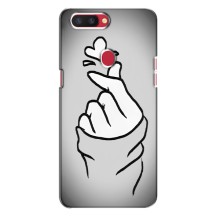 Чехол с принтом для Oppo R11s (AlphaPrint - Знак сердечка) – Значок Love