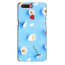 Чохол з Квітами для Oppo R11s (ромашки на блакитному)