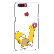 Чехол с Симпсонами для Oppo R11s (VPrint) (Гомер с пончиком)