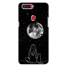 Чехол с рисунком кот на Oppo R11s (Девушка с котом)