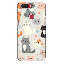Чехол с рисунком кот на Oppo R11s (Коллаж котов)